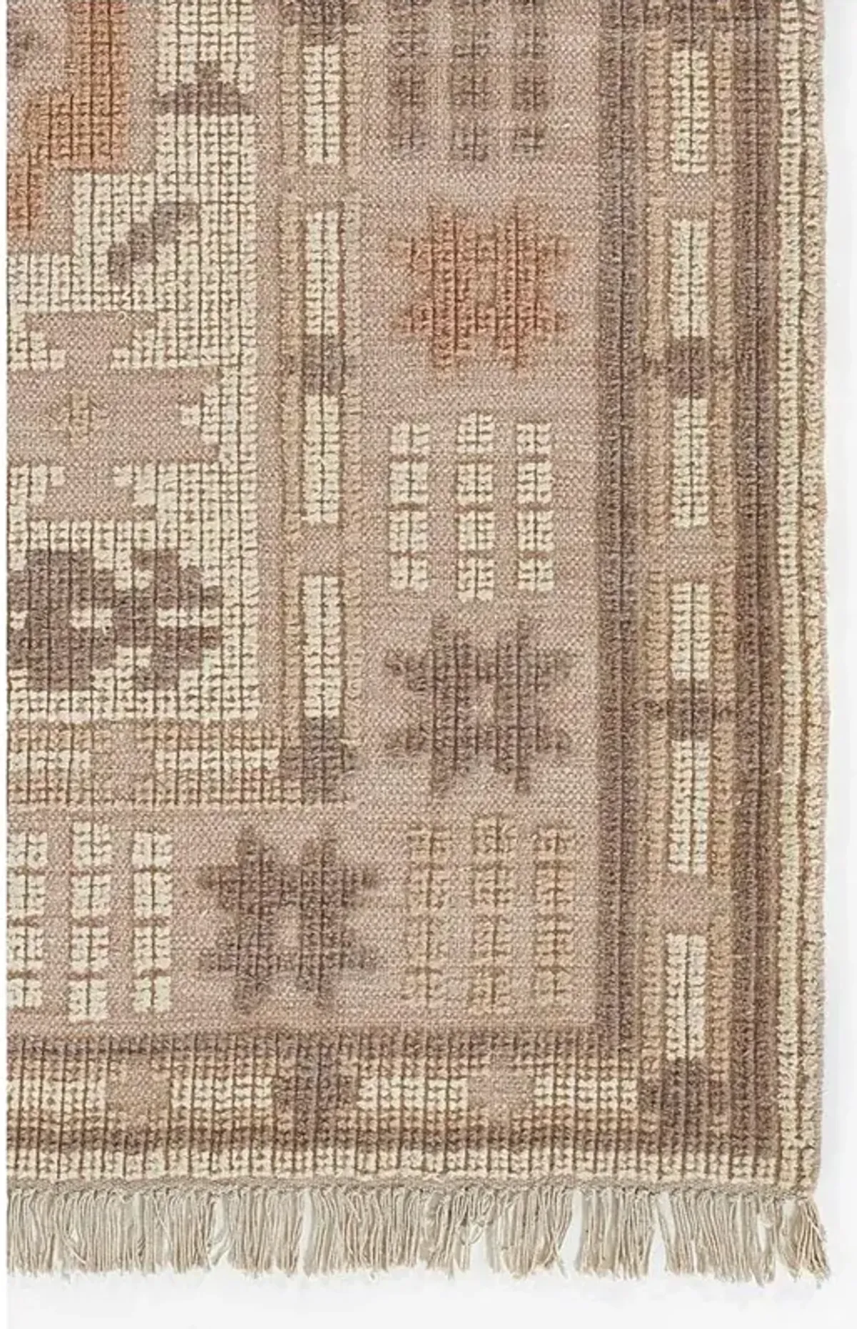 Francesca Global Bazaar Pink Wool Oushak Patterned Rug - 9'x12'