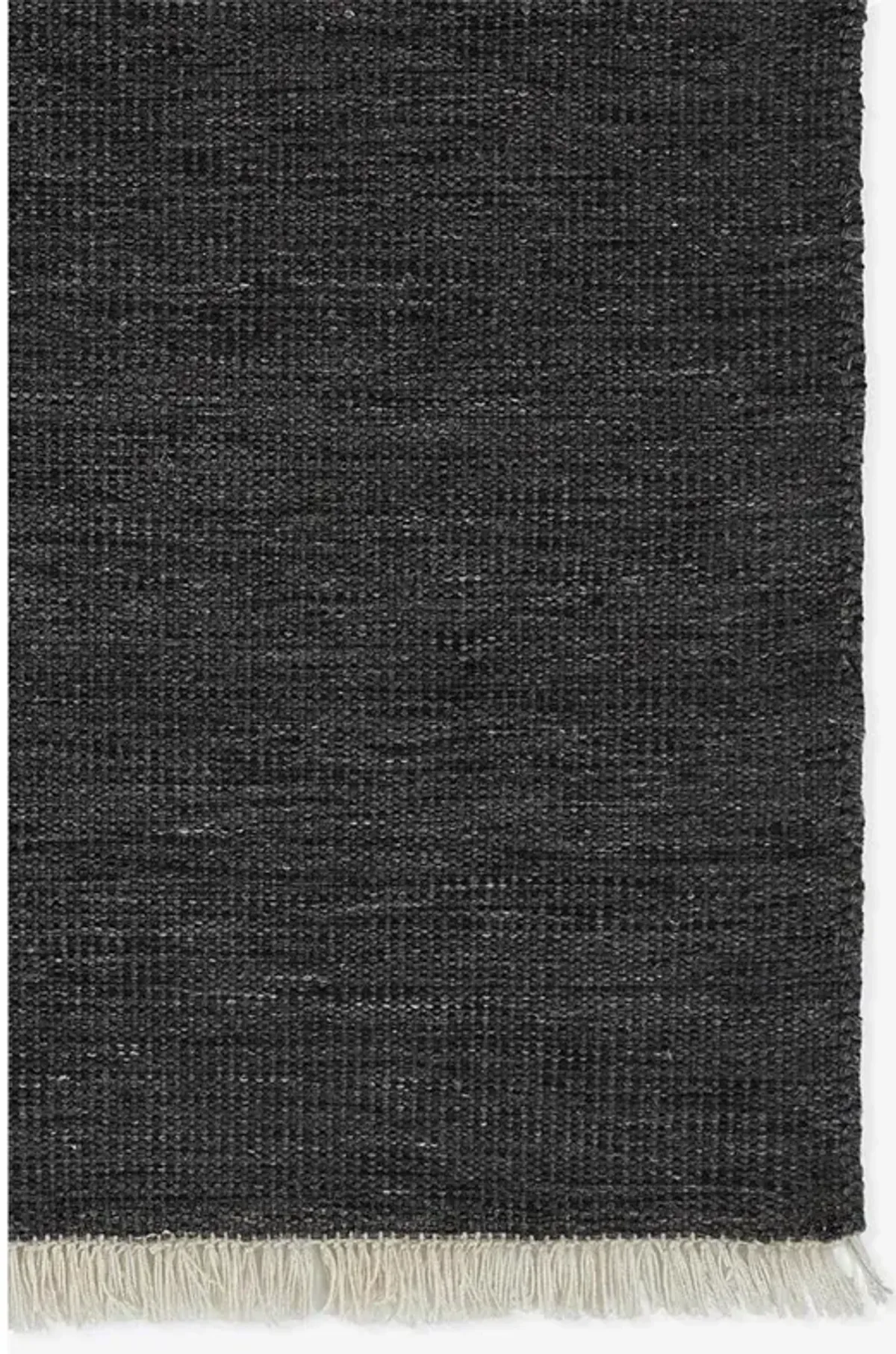 Natalia Modern Black Striated Indoor Outdoor Runner Rug - 2'3"x8'