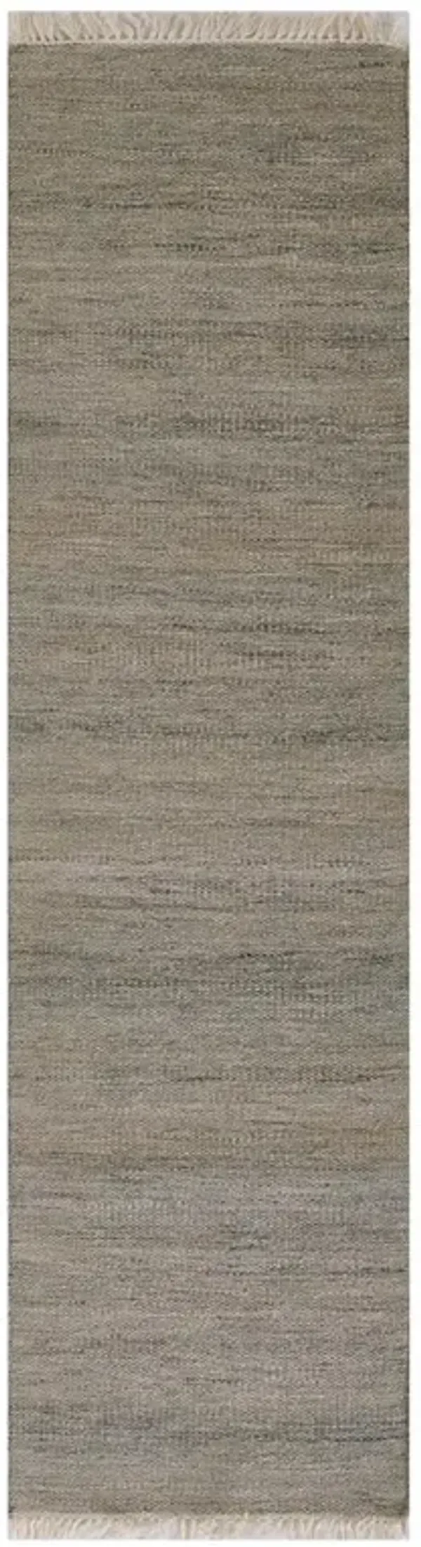 Natalia Modern Grey Striated Indoor Outdoor Runner Rug - 2'3"x8'