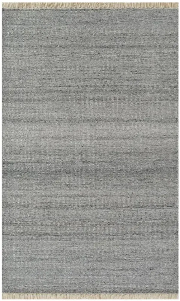 Natalia Modern Silver Striated Indoor Outdoor Rug - 5'x8'