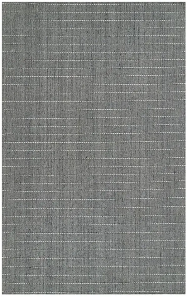 Finley Modern Classic Blue Wool Stripe Patterned Rug - 8'x10'