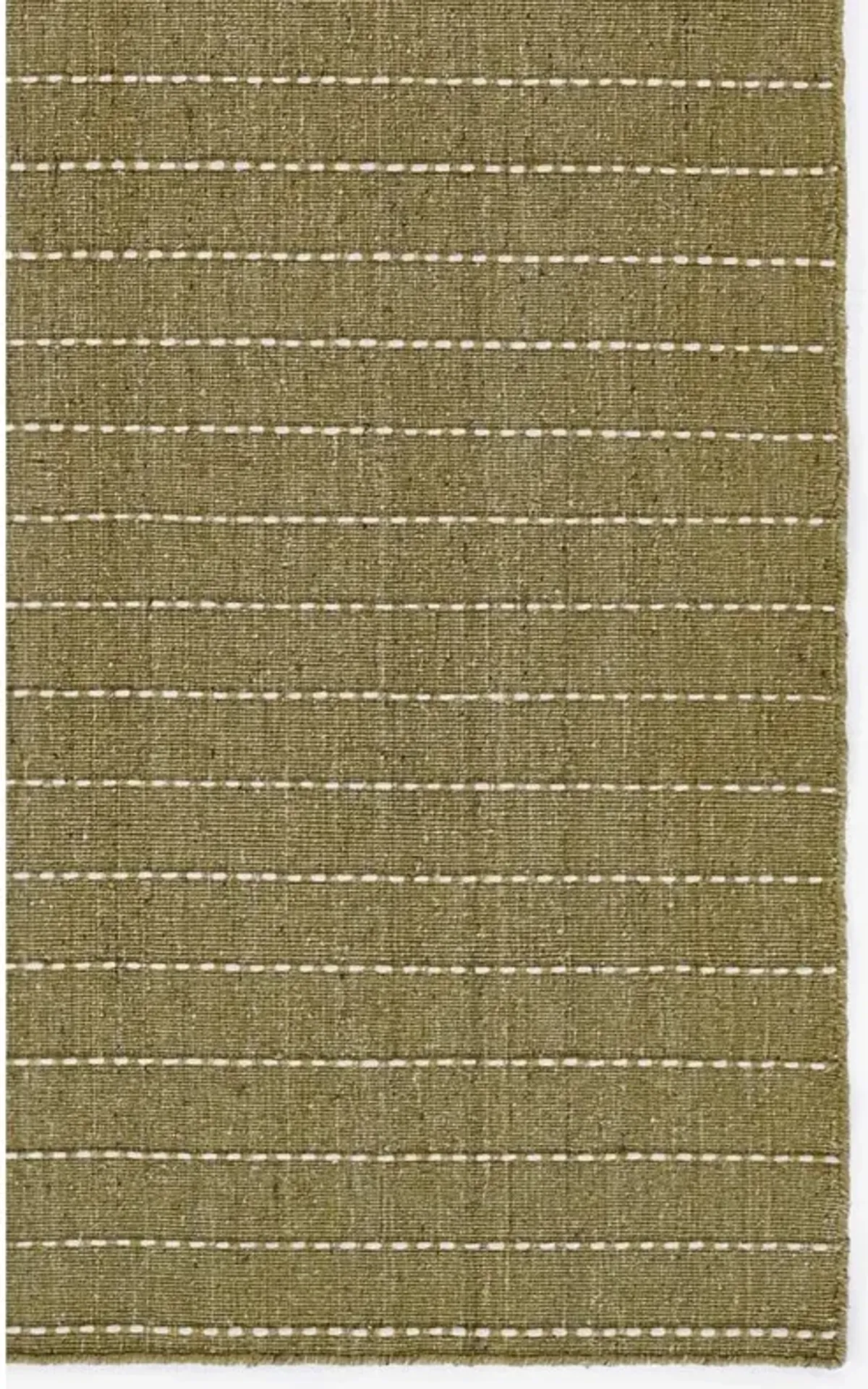 Finley Modern Green Wool Stripe Patterned Runner Rug - 2'3"x8'