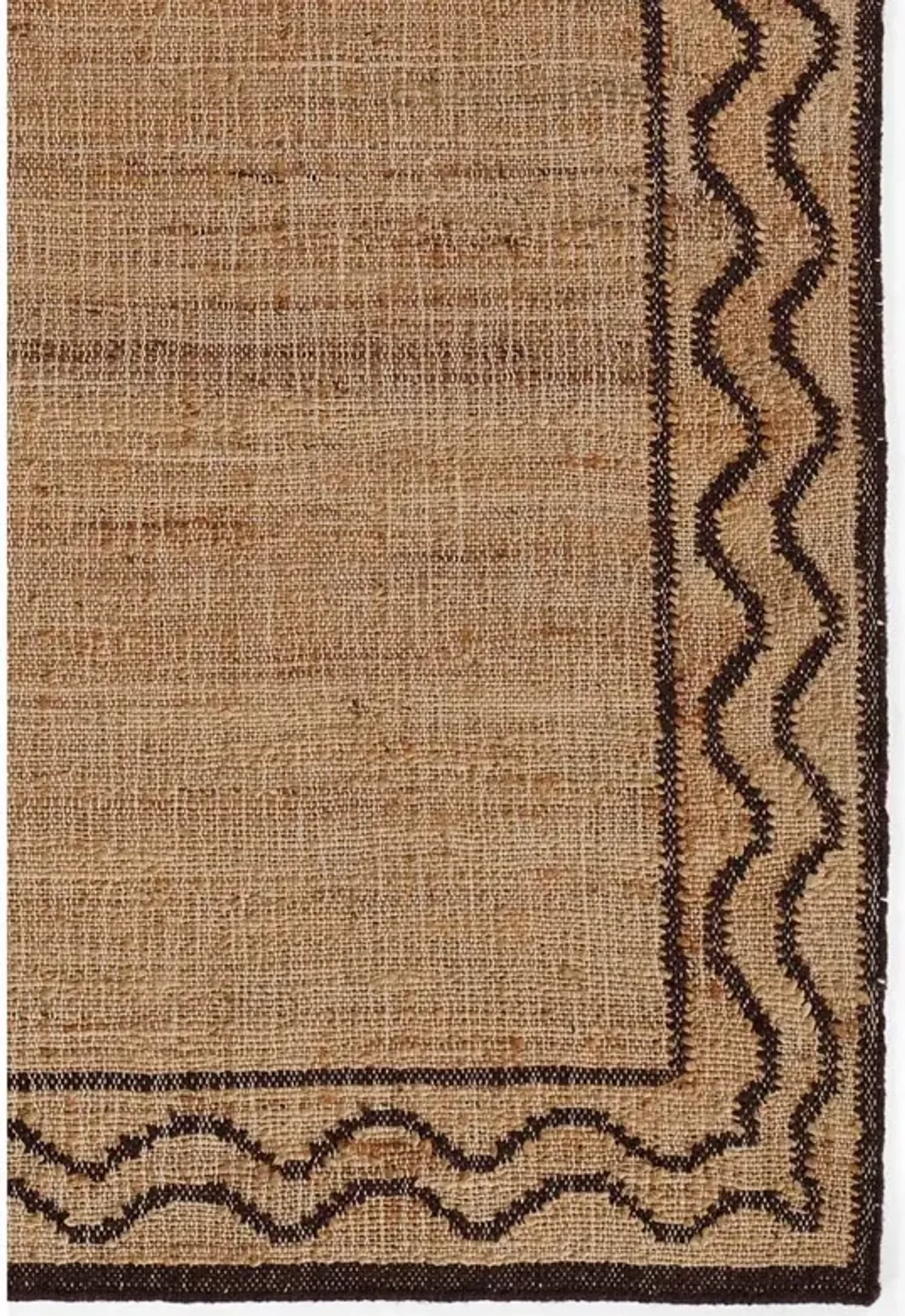 Fineas Coastal Beach Brown Patterned Jute Rug - 5'x8'