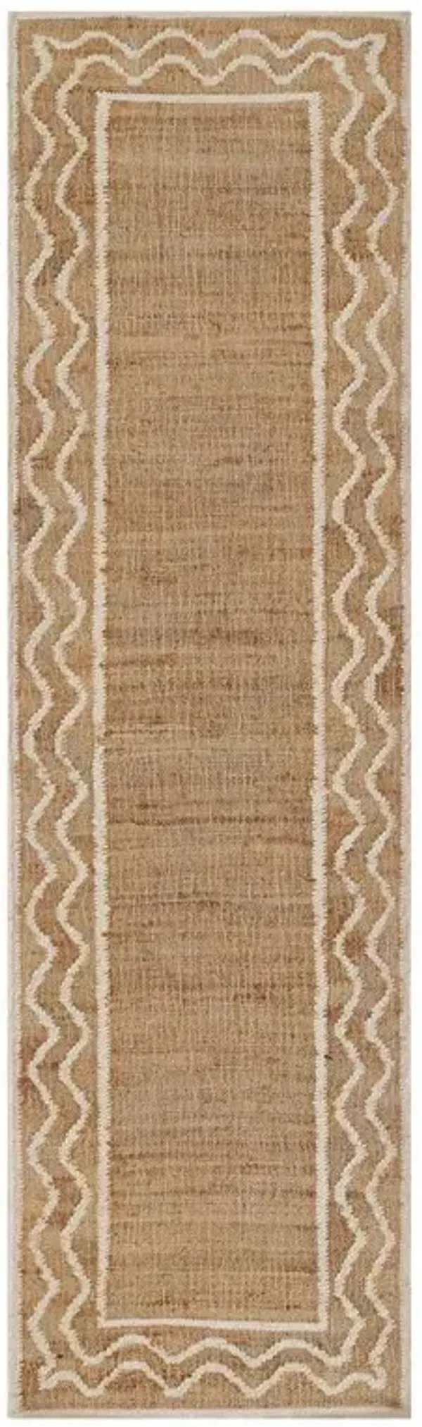 Fineas Coastal Natural Patterned Jute Runner Rug - 2'3"x8'