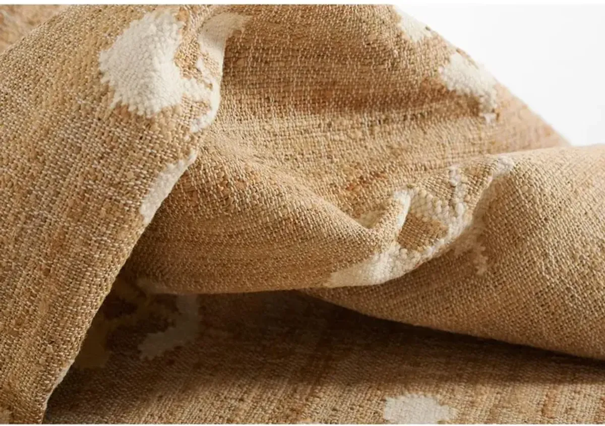 Francine French Country Natural Floral Patterned Jute Rug - 5' Round