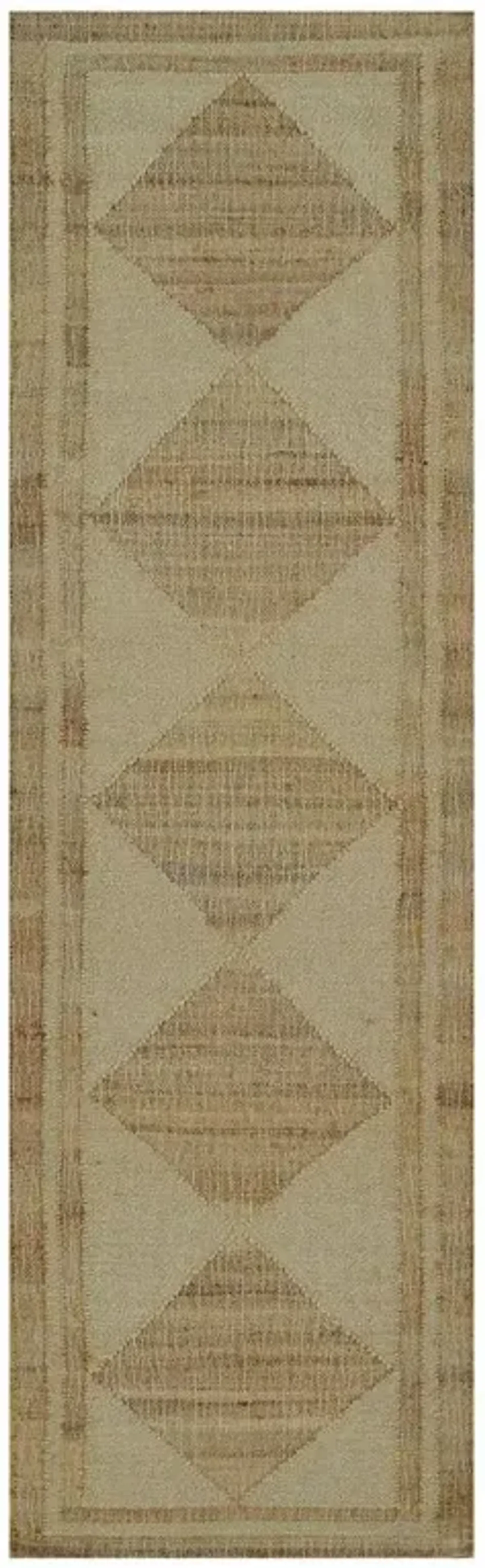 Nash Modern Natural Jute Diamond Patterned Runner Rug - 2'3"x12'