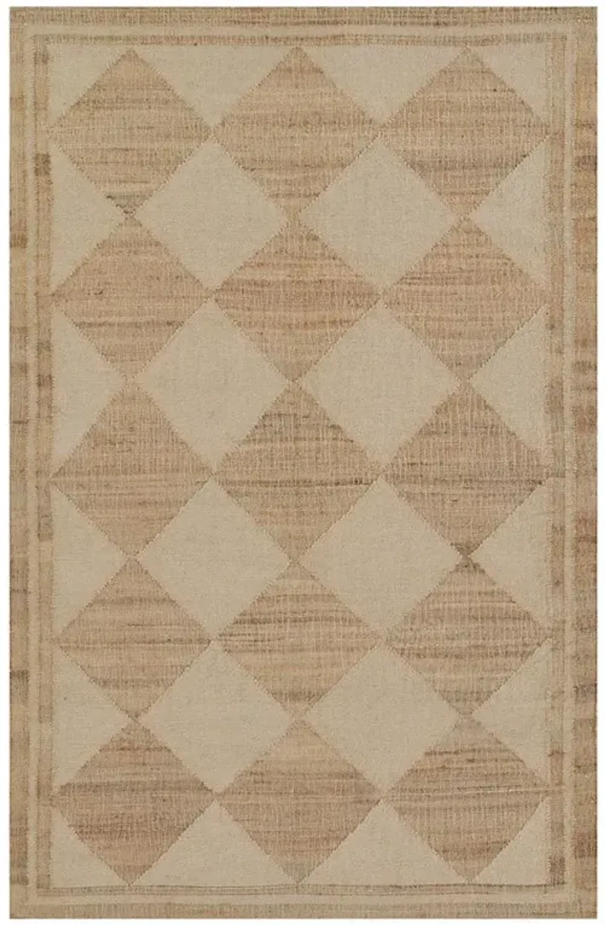 Nash Modern Classic Natural Jute Diamond Patterned Rug - 3'6"x5'6"