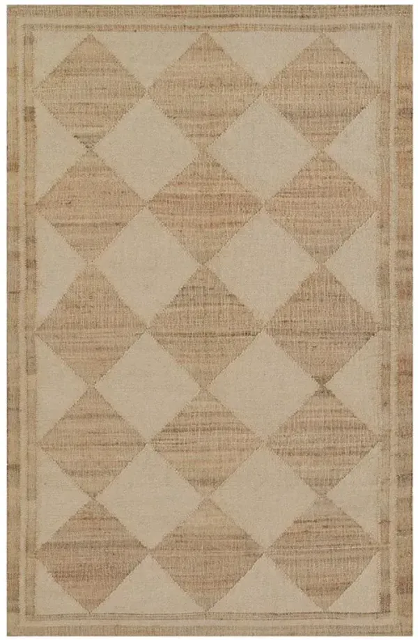 Nash Modern Classic Natural Jute Diamond Patterned Rug -8'x10'