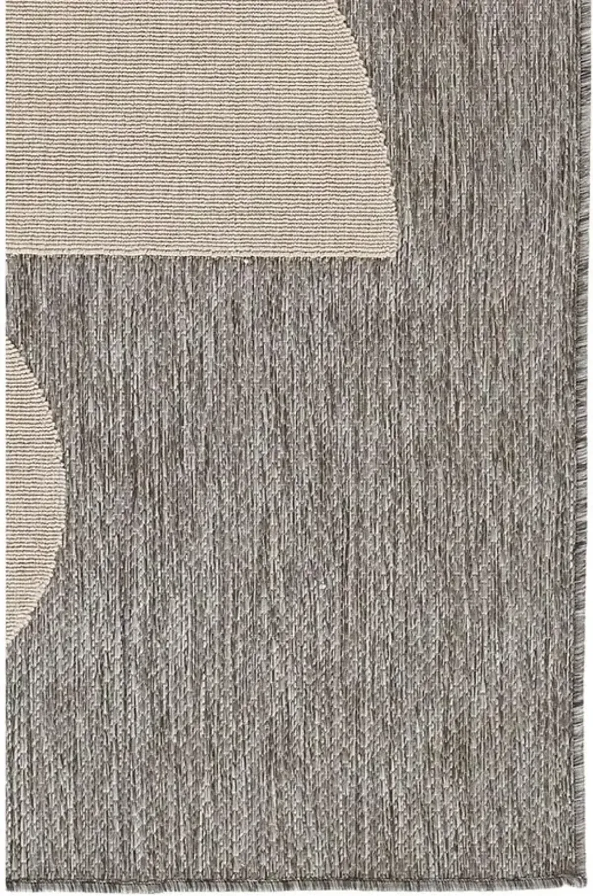 Nolan Modern Grey Geometric Patterned Indoor Outdoor Runner Rug - 2'7"x7'6"