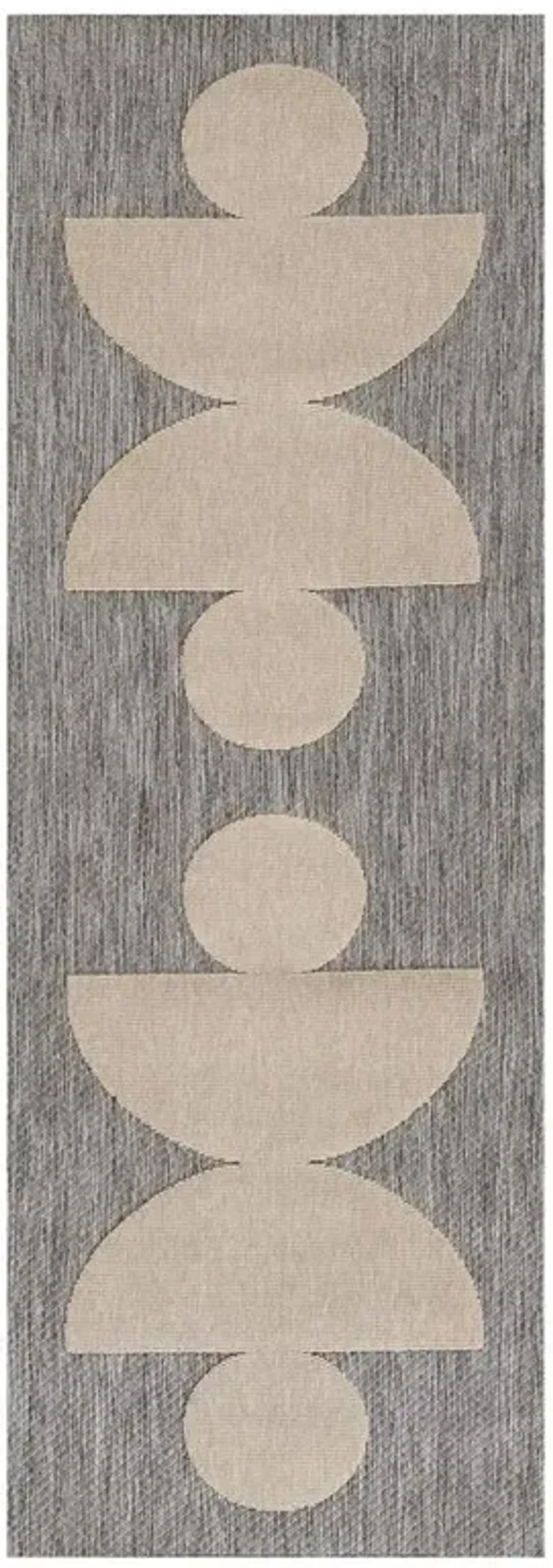 Nolan Modern Grey Geometric Patterned Indoor Outdoor Runner Rug - 2'7"x7'6"
