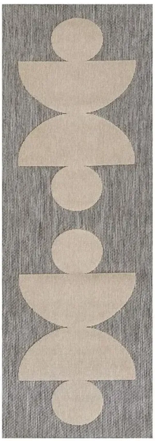 Nolan Modern Grey Geometric Patterned Indoor Outdoor Runner Rug - 2'7"x7'6"