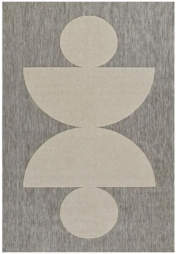 Nolan Modern Grey Geometric Patterned Indoor Outdoor Rug - 3'11"x5'7"