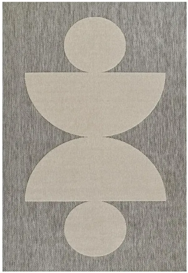 Nolan Modern Grey Geometric Patterned Indoor Outdoor Rug - 7'10"x10'10"
