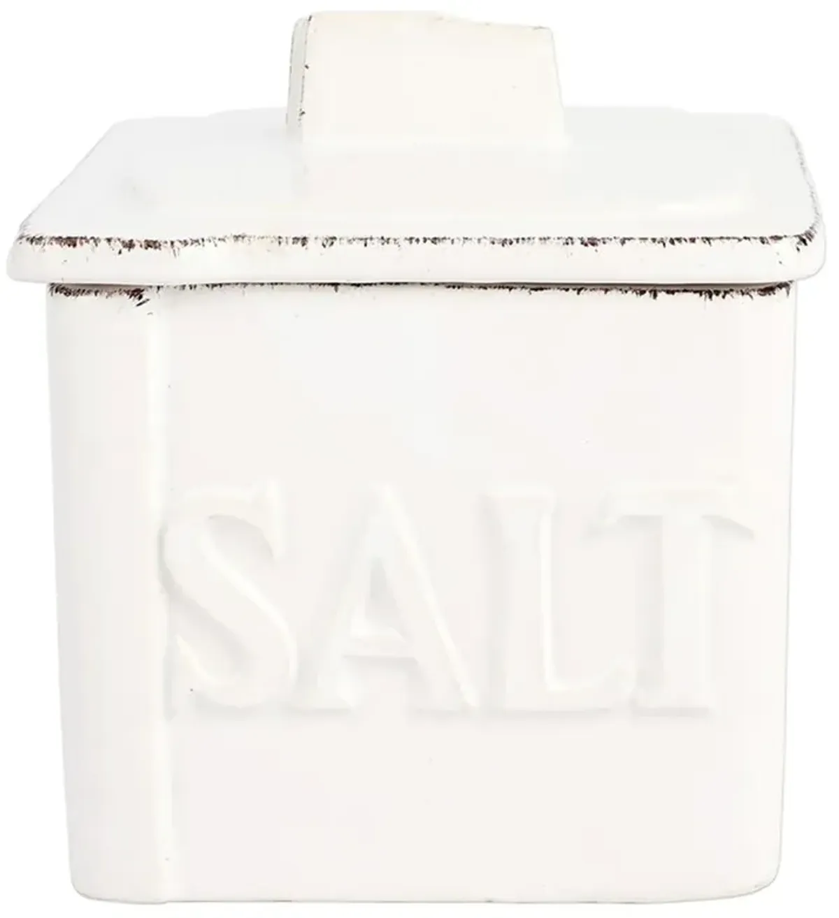 Lastra Modern Classic White Stoneware Salt Cellar
