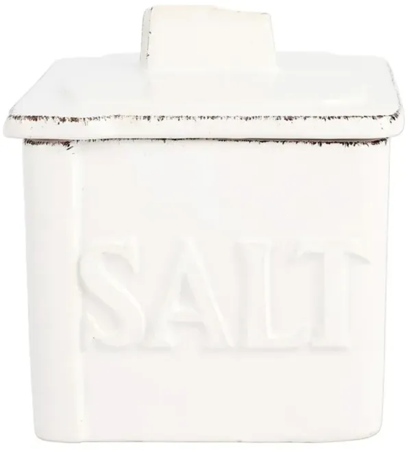 Lastra Modern Classic White Stoneware Salt Cellar