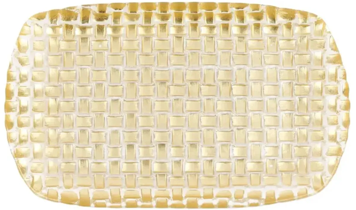 Rufolo Modern Classic Gold Glass Rectangular Tray