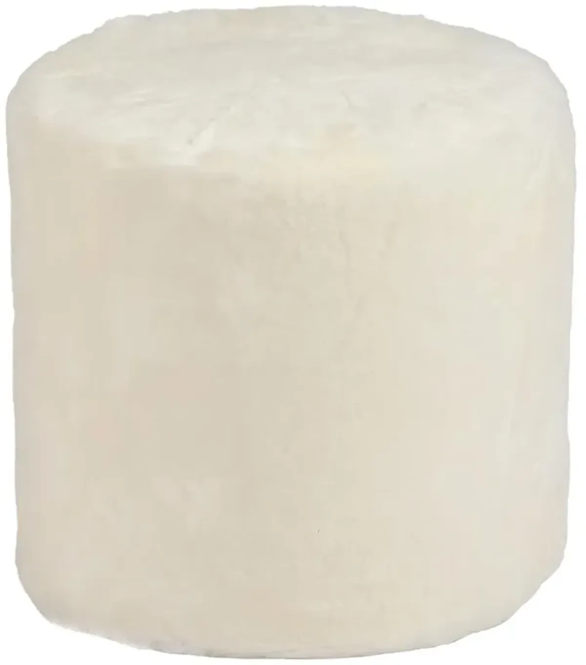 Triani Modern Classic Off White Short Wool Round Pouf