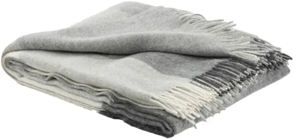 Vanoff Modern Classic Grey Wool Checkered Throw