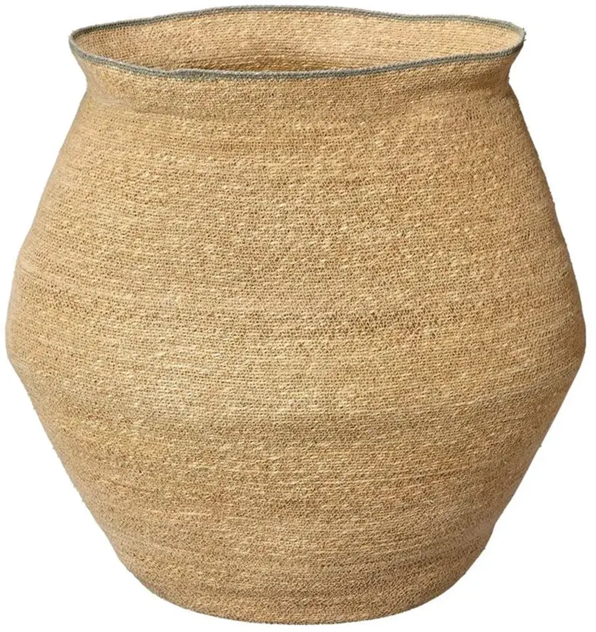 Theo Coastal Beach Natural Seagrass Floor Basket - Set of 2