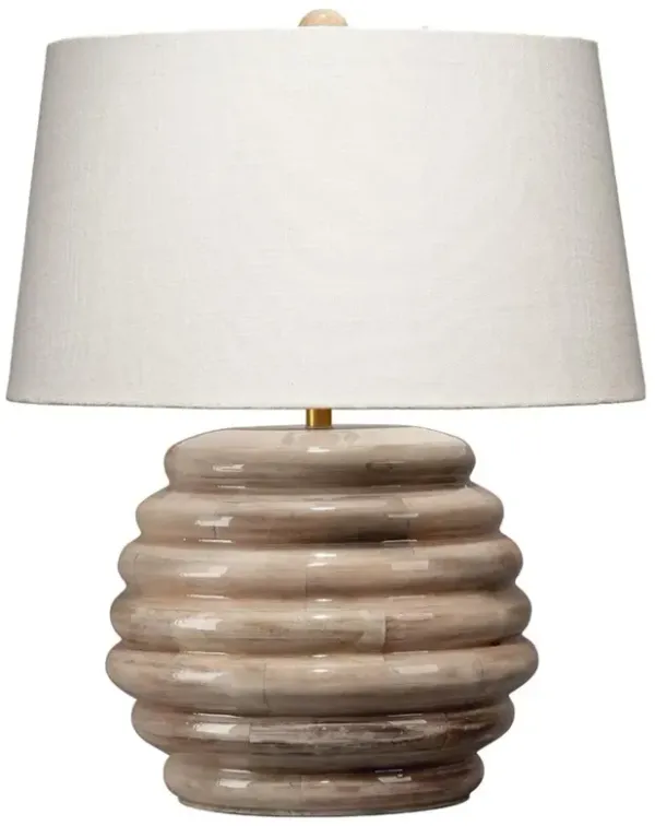 Thea Global Mango Wood Linen Shade Table Lamp