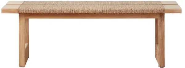 Jolene Coastal Beach Brown Wood Seagrass Rope Bench