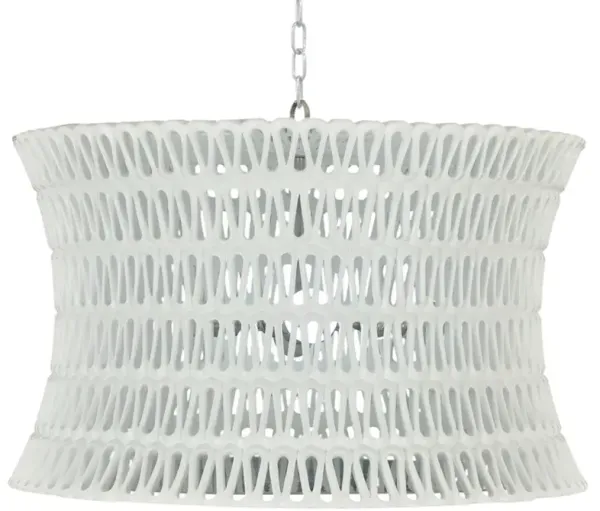 Pipa Modern Classic White Resin Silver Hardware Drum Chandelier