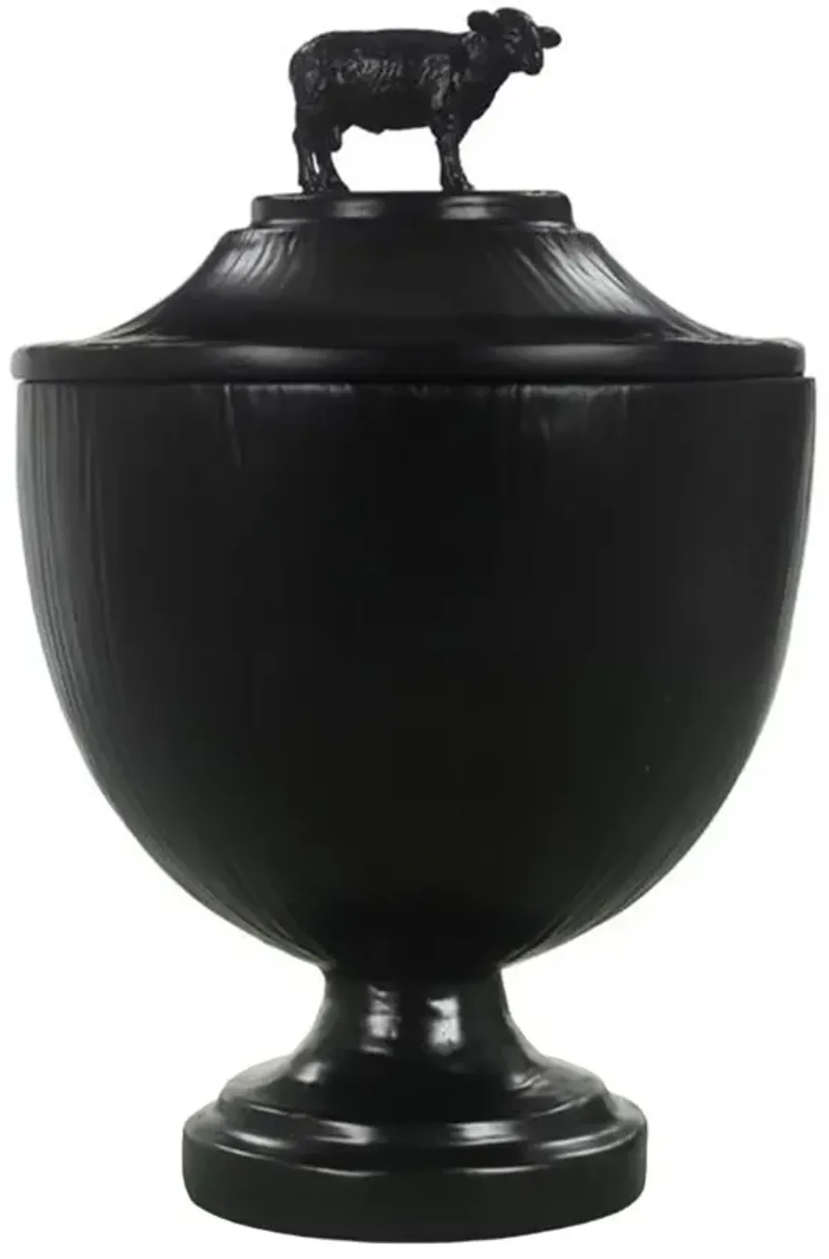 Fable Modern Classic Frost Black Resin Sheep Decorative Urn