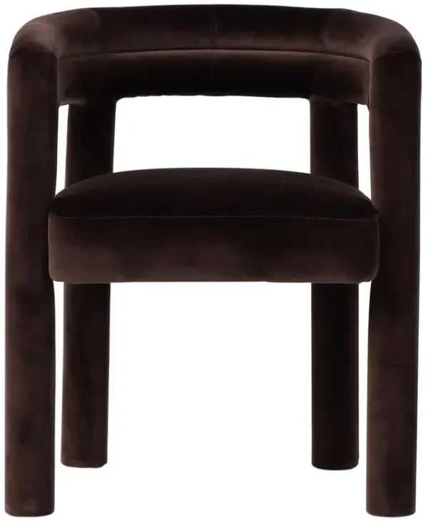 Claire Modern Classic Dark Brown Velvet Dining Arm Chair