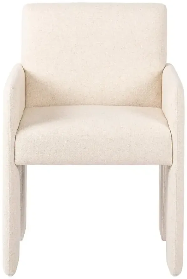Amaya Modern Classic Off White Performance Dining Arm Chair