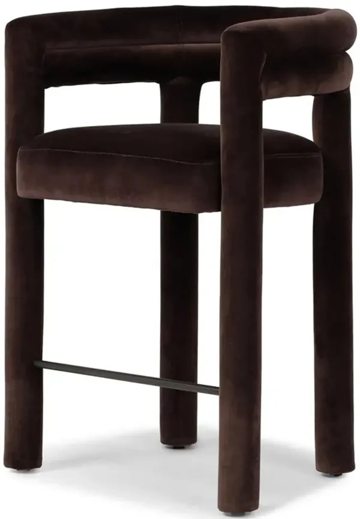 Claire Modern Classic Dark Brown Velvet Counter Stool