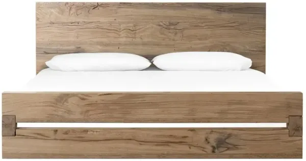 Lilliana Rustic Lodge Natural Reclaimed Oak Bed - Queen
