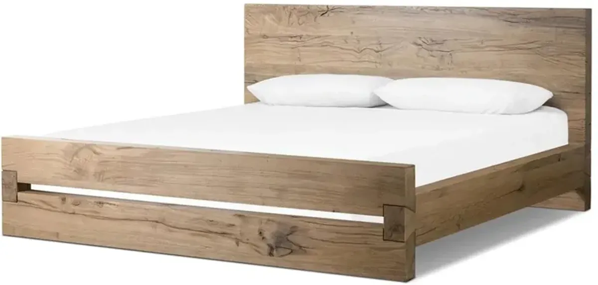 Lilliana Rustic Lodge Natural Reclaimed Oak Bed - King