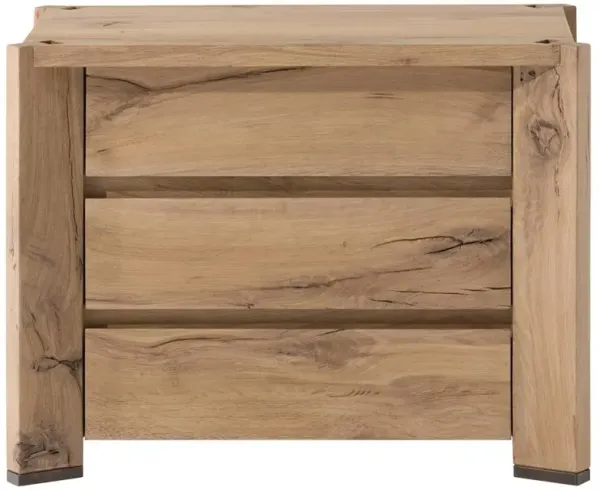 Casey Rustic Lodge Natural Reclaimed Oak Nightstand