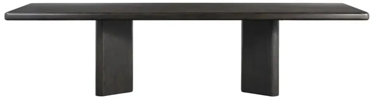 Cassius Rustic Lodge Black Reclaimed Oak Rectangular Dining Table - 118"W