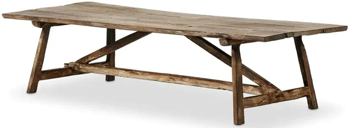 Elia Coastal Beach Brown Bleached Oak Wood Rectangular Coffee Table