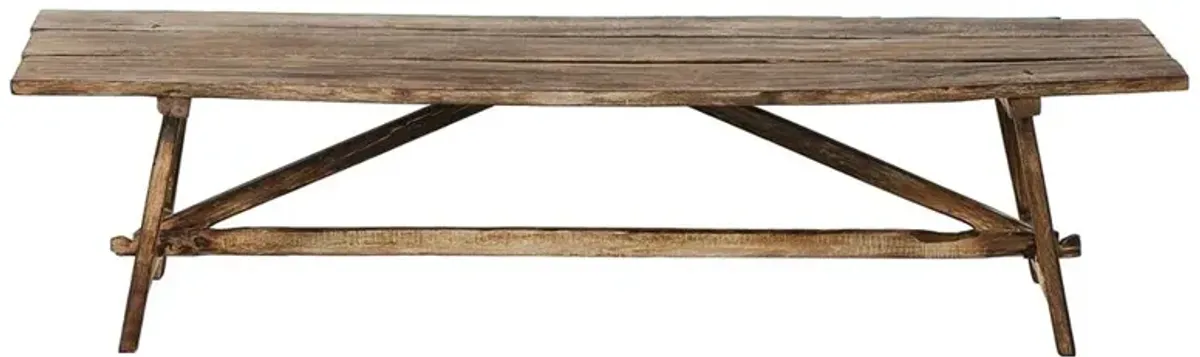 Elia Coastal Beach Brown Bleached Oak Wood Rectangular Coffee Table