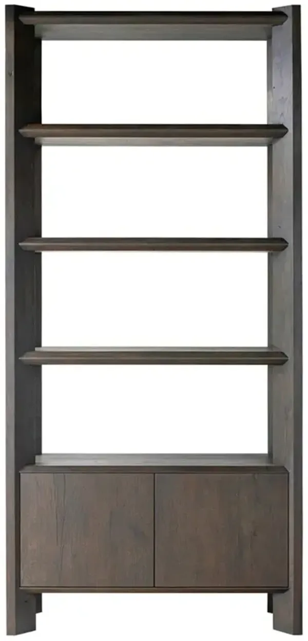 Edward Modern Classic Black Oak Wood Bookcase