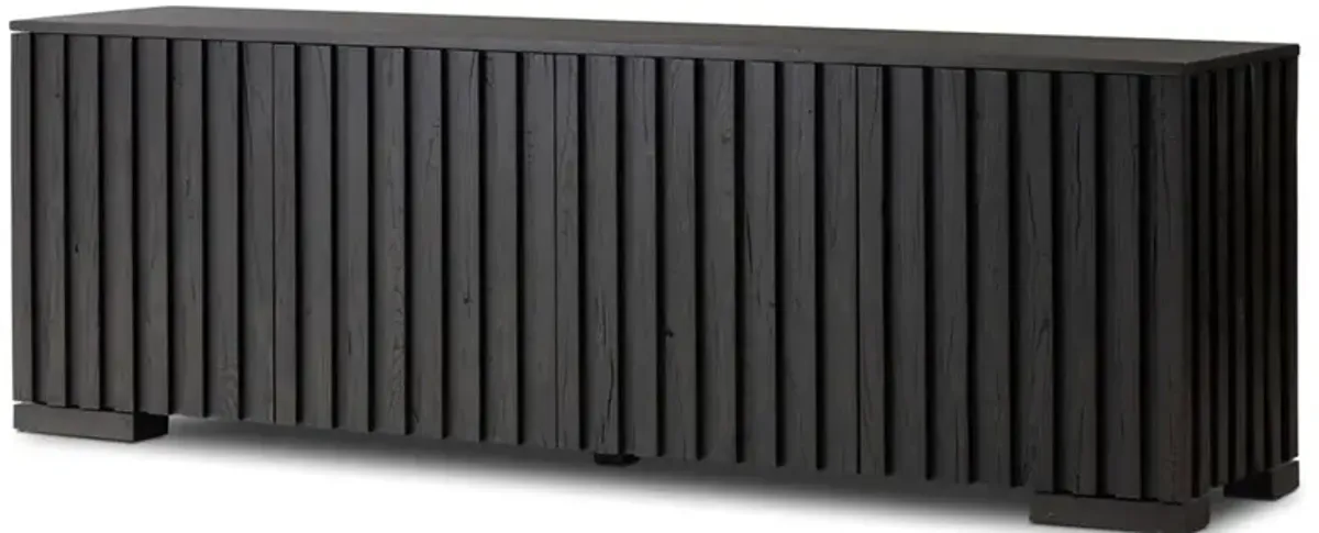 Raul Mid Century Modern Brown Bleached Reclaimed Oak Sideboard