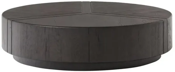 Reese Modern Classic Dark Brown Reclaimed Oak Drum Coffee Table