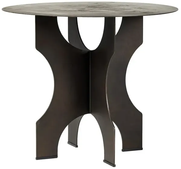 Roman Industrial Loft Bronze Iron Round Pedestal Side Table