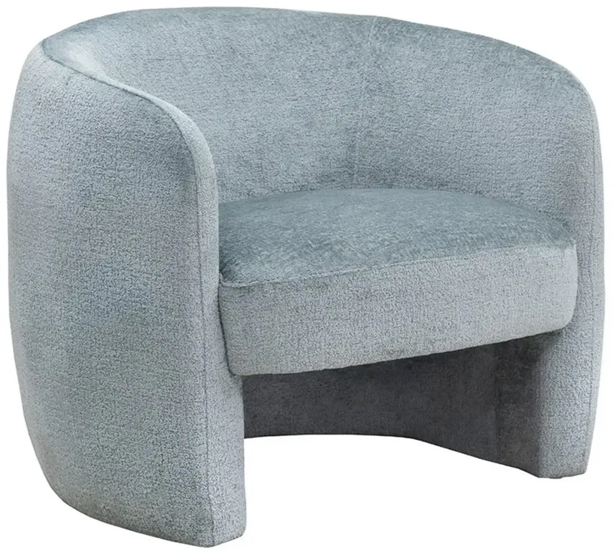 Kestenchia Modern Bergen Blue Upholstered Curved Living Room Barrel Chair