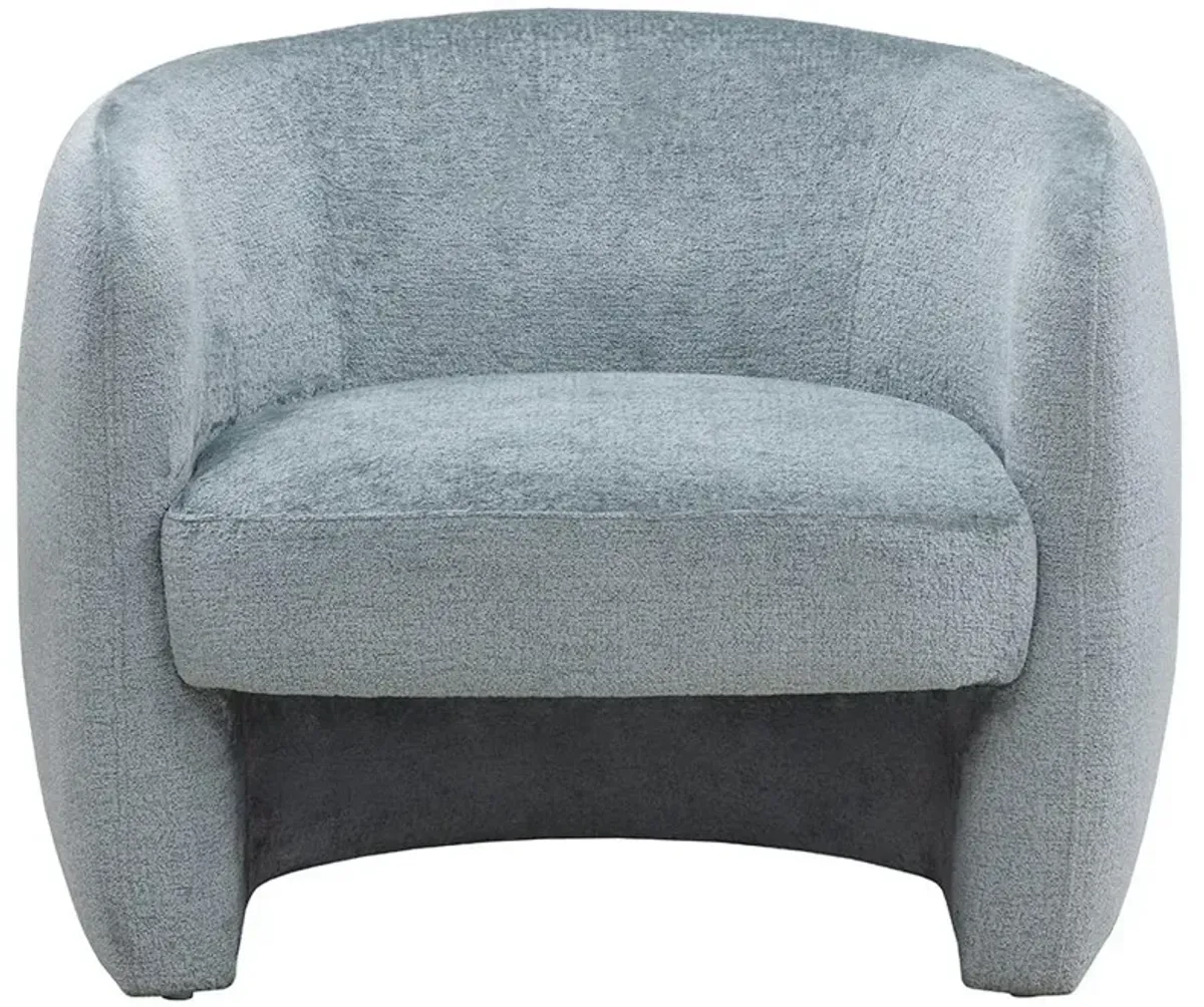 Kestenchia Modern Bergen Blue Upholstered Curved Living Room Barrel Chair