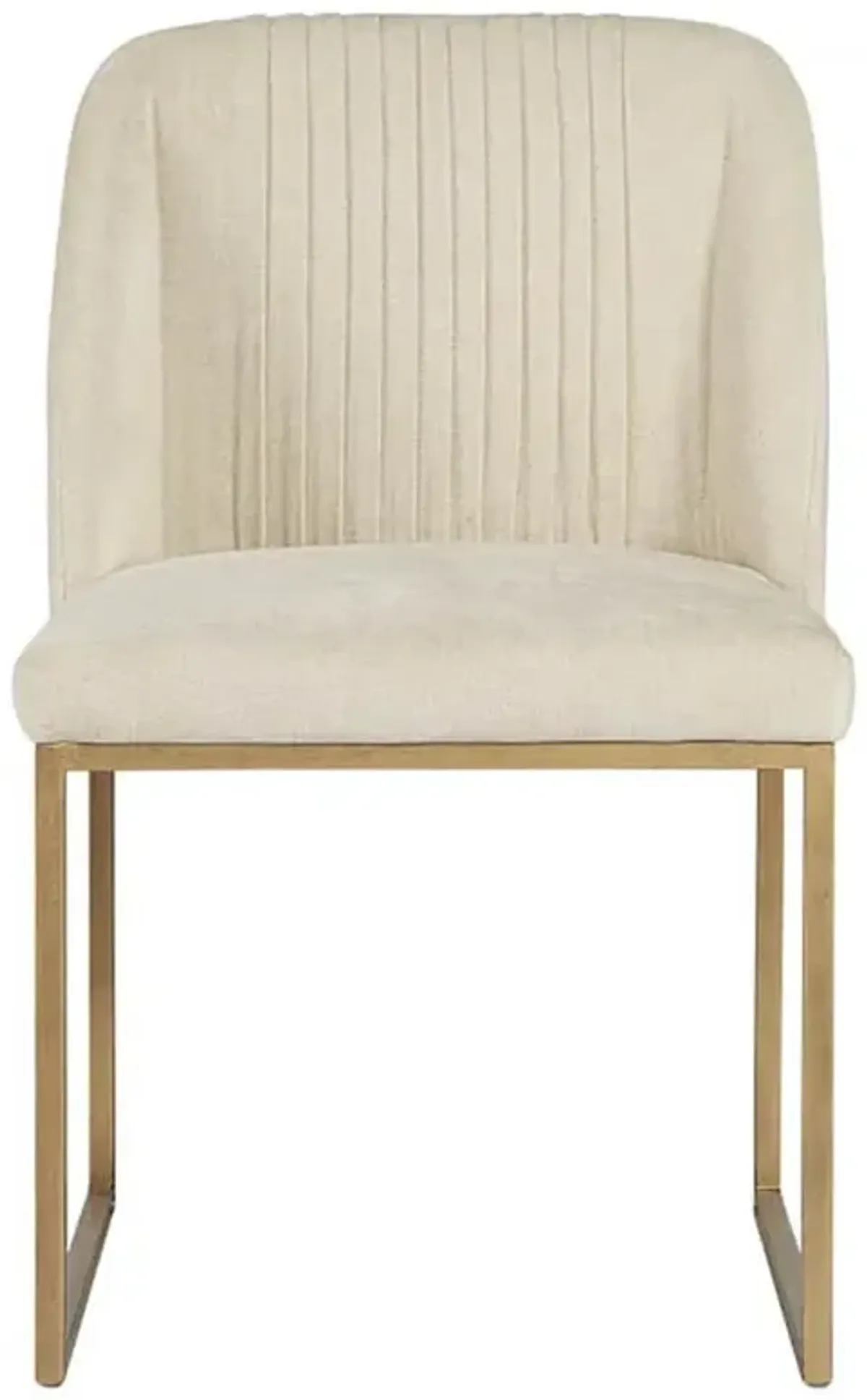 Saavedra Regency Muslin Performance Brass Iron Dining Side Chair - Set of 2