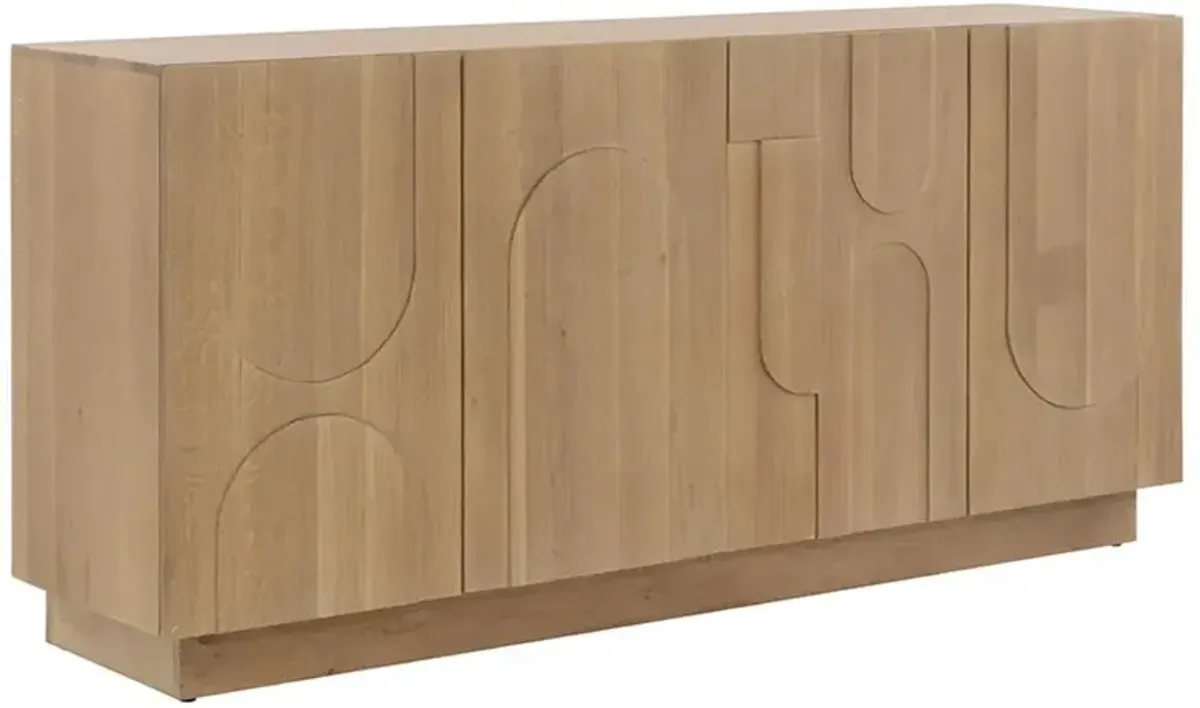 Charis Modern Classic Natural Oak Wood Doors Sideboard