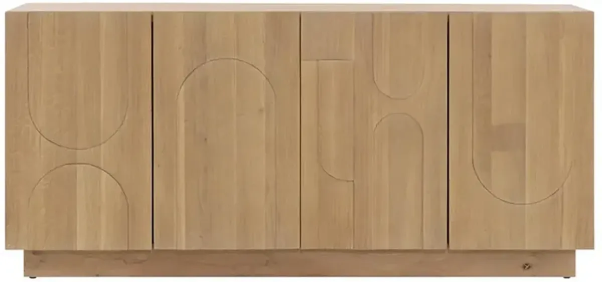 Charis Modern Classic Natural Oak Wood Doors Sideboard