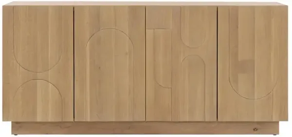 Charis Modern Classic Natural Oak Wood Doors Sideboard