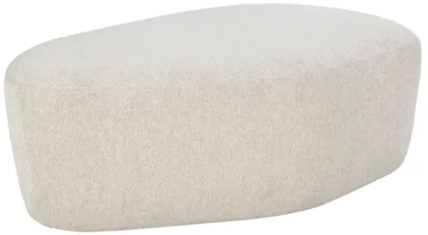 Fannie Modern Classic Dove Cream Upholstered Curved Ottoman