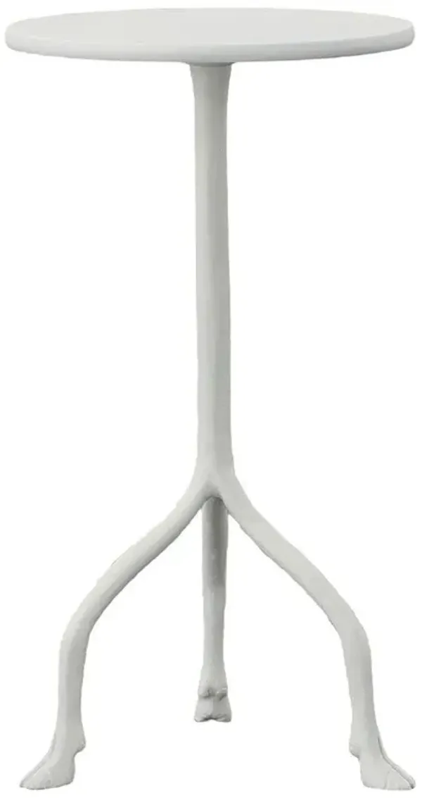 Century Marla French Country White Plaster Iron Hoofs Round Drink Table