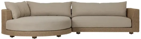 Stallin Cream Upholstered Woven Outdoor 2 Piece Sectional - LAF - 134"Wx74"D