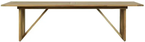 Hugo Rustic Lodge Natural Teak Rectangular Outdoor Dining Table - 107.75"W